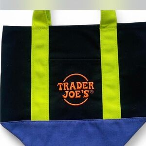 Trader Joe's Black and Blue Tote Bag